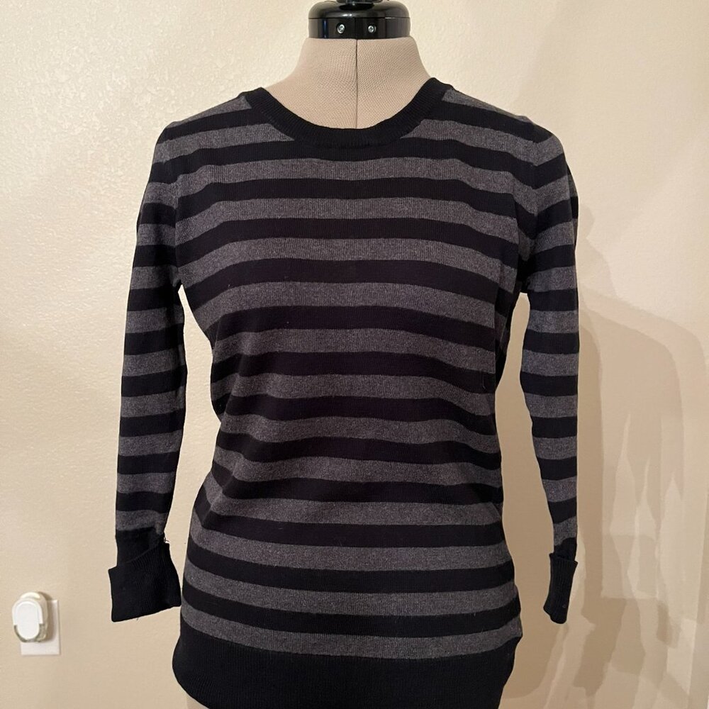 GAP Grey & Black Striped Sweater